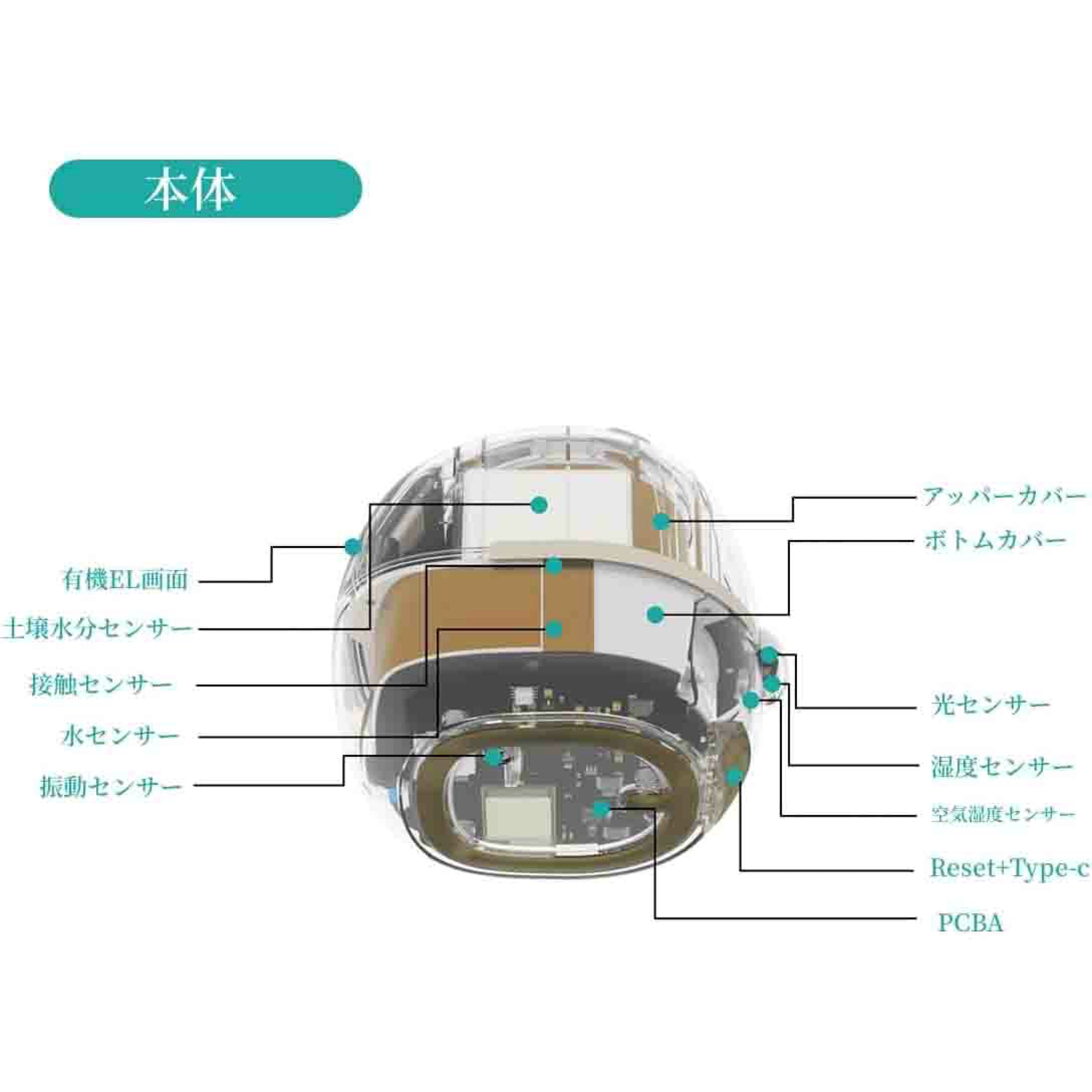 スマートプランター — 手軽に植物を見守るセンサー搭載